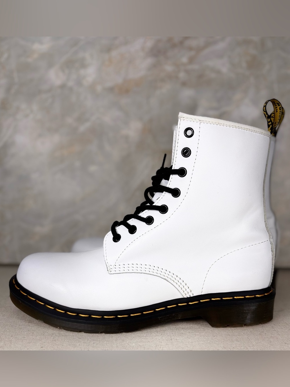 Dr Martens 1460 White Smooth Leather Combat Boots Women's US 11